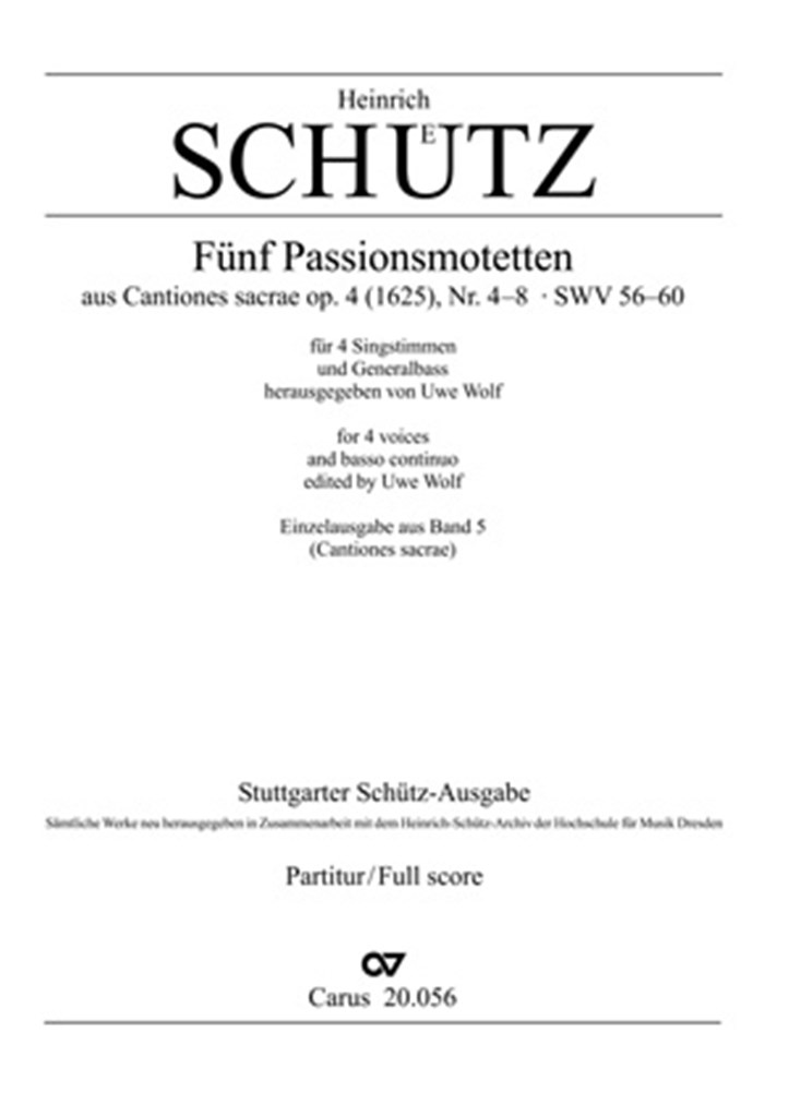 Schütz: Fünf Passionsmotetten